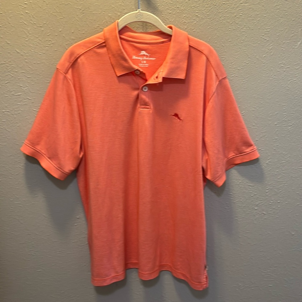 Tommy Bahama Polo Summer Sporty Shirt Classic Coral Men’s Size Large
